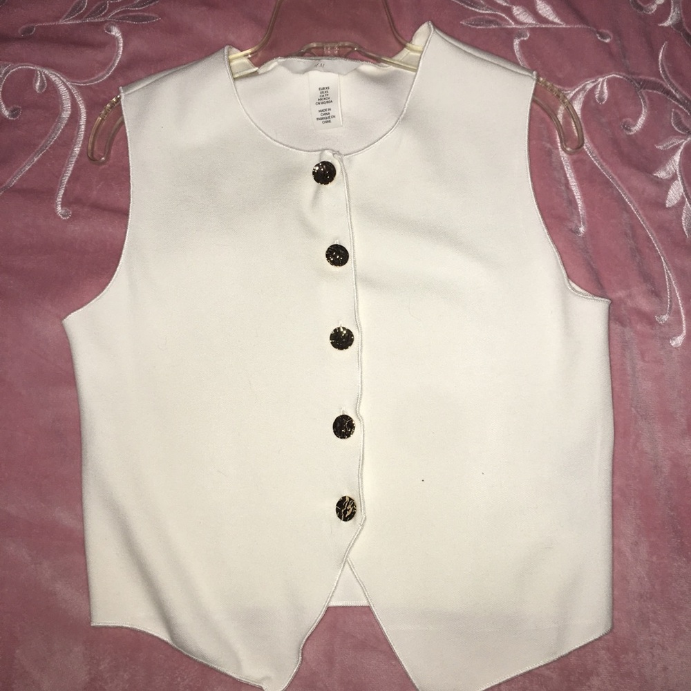 White Button-Up Vest